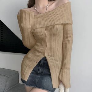 Off the shoulder knit sweater